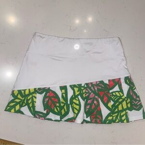 40 Lime 🎾 Palm Beach Tennis Skirt XXSmall White Floral Pockets Sportcore